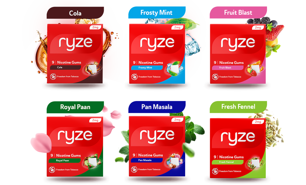 Chart showing the nicotine level drop with consistent Ryze usage